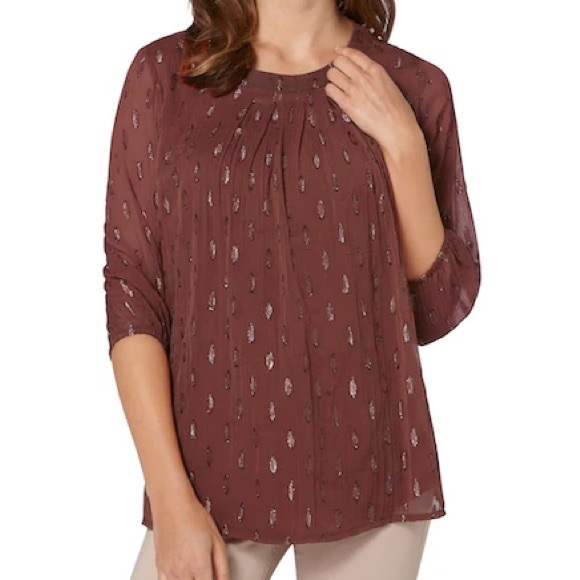 Ambria Shimmery Rust Blouse - Picture 1 of 14